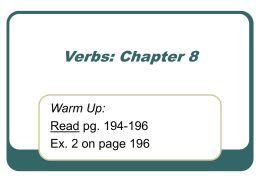 Verbs: Chapter 8