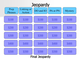 Jeopardy - Cobb Learning