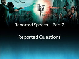 Reported Questions