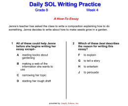 Daily SOL Writing Practice A How-To Essay