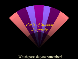 POS Jeopardy - Cherokee County Schools