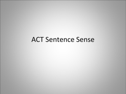 ACT Sentence Sense Lessons