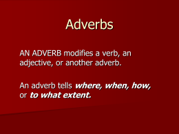 Notes on identifying adverbs