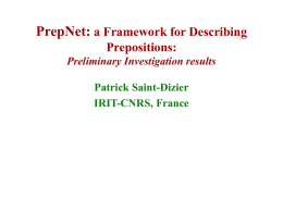 PrepNet: a Framework for Describing Prepositions