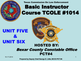 4. Basic TCLEOSE Instructor Course # 1014