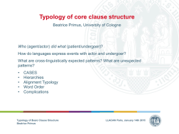 Typology of core clause structure