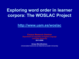 Exploring word order in learner corpora