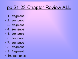 Grammar Handbook Chapter 1