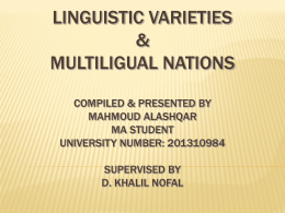 linguistic varieties multiligual nations