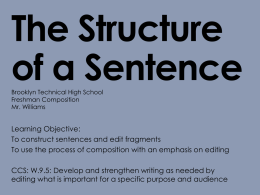 The Structure of a Sentence
