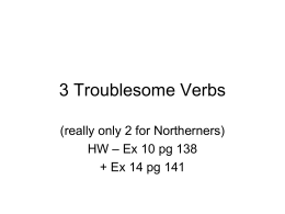 3 Troublesome Verbs
