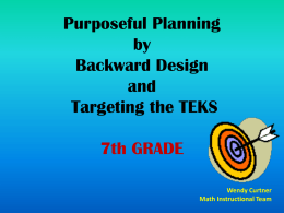 Purposeful Planning by Backward Design