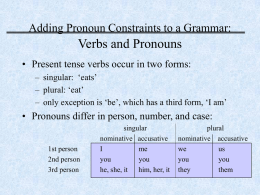 Adding Pronoun Constraints to a Grammar