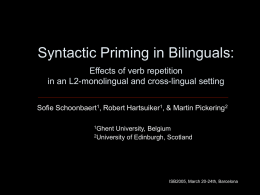 Syntactic priming in bilinguals