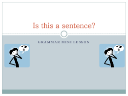 Mini Grammar Lesson1