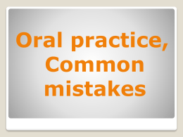 Oral practice, Common mistakes ESTRATEGIAS COMUNICATIVAS