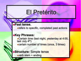 El Preterito - spanishwasd