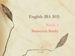 Sentence study I