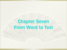 Chapter 7 From word..