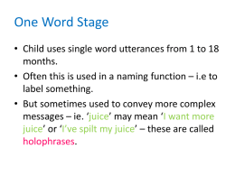 One Word Stage - English Language