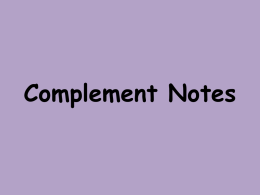 Complement Notes