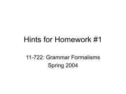 Hints for Homework #1