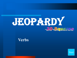 Verb Jeopardy