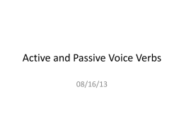 Active and Passive Voice Verbs