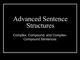 Advanced Sentence Structures