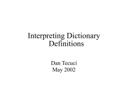 Interpreting of dictionary definitions