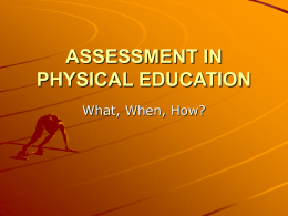 ASSESSMENT IN HEALTH AND PHYSICAL EDUCATION