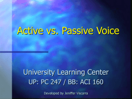 Active vs. Passive Voice: