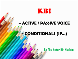 KBI ACTIVE / PASSIVE VOICE