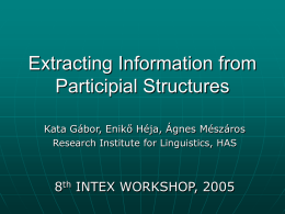 Extracting Information from Participial Structures