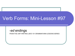 Verb Forms: Mini