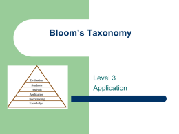 Bloom`s Taxonomy - WikiTutor