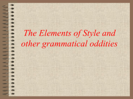 The Elements of Style PP - Katy Independent School District
