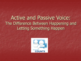 Active and Passive Voice: The Difference Between Happening and