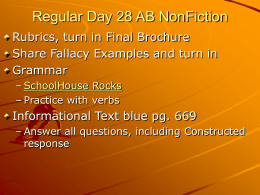 Regular Day 28 AB NonFiction