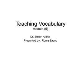 Teaching Vocabulary module (5) - E-Learning/An