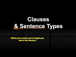 Clauses Intro 11th