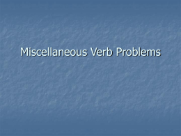 Miscellaneous Verb Problems - sandestrange
