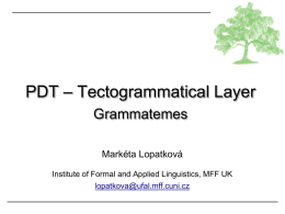 t-lemma - Institute of Formal and Applied Linguistics