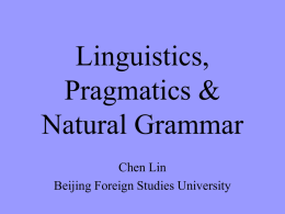 Linguistics & Natural Grammar