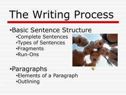 Intro to The Writing Process