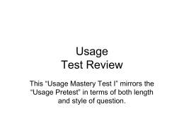 Usage Cup Test Review