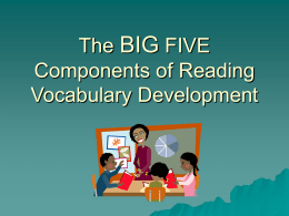 The Big 5 Components of Reading - EastZone