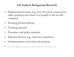 Job Analysis slides