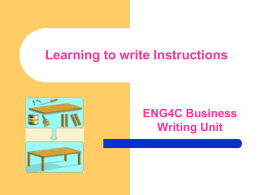 Learning to write Instructions