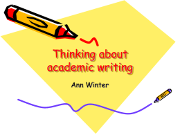 Academic Writing - foundationsofadvancedpractice
